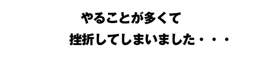 やることが多くて挫折してしまいました・・・
